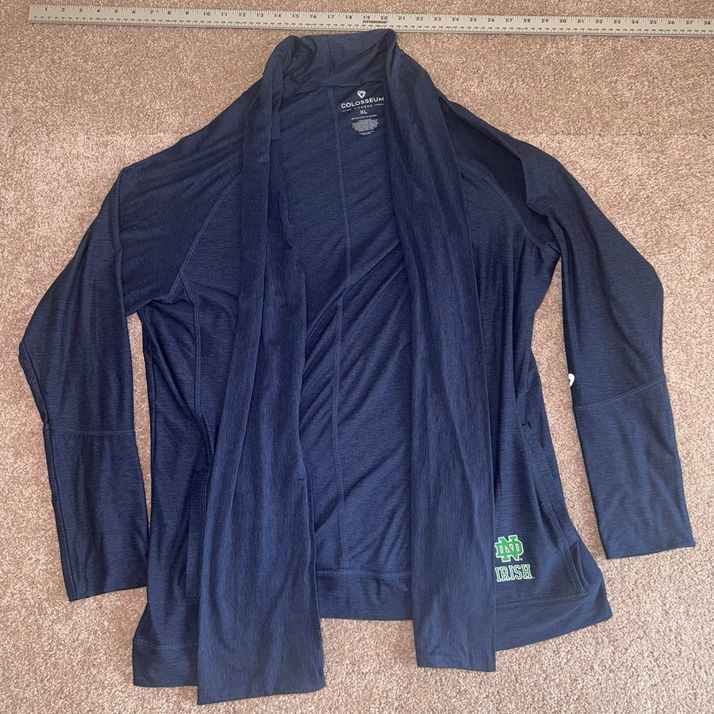 Colosseum Women's Navy Blue Long Sleeve Notre Dame Fighting Irish Cardigan - XL